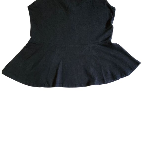 Dots Black Zipper Peplum Tank Top Sz M - Picture 4 of 12